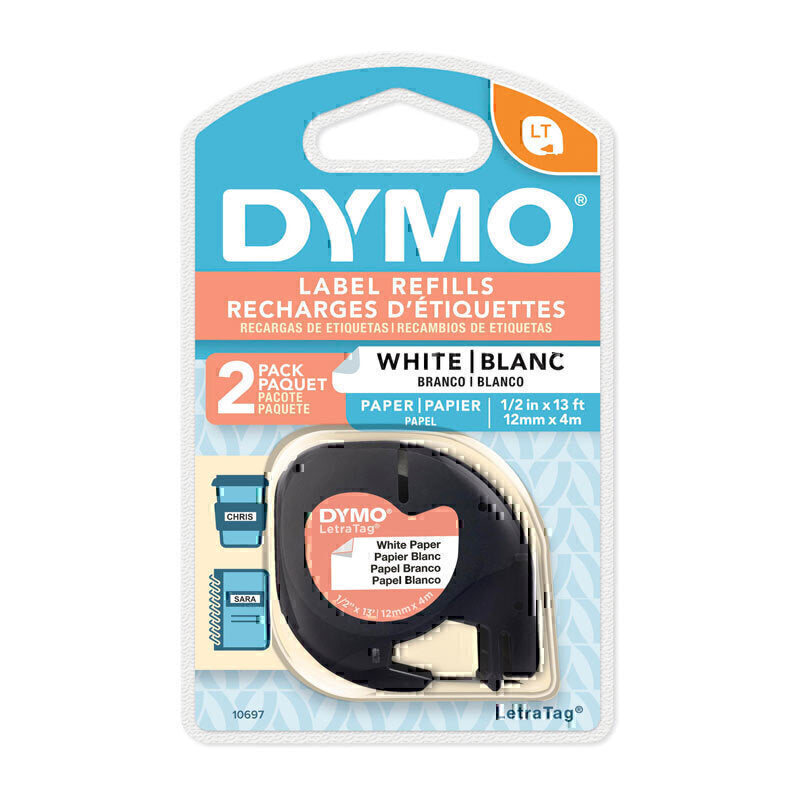 Vtech Paper Dymo LT Paper 12mm x 4m Wh 2pk 12mm x 4m - 10697 – VTech Industries