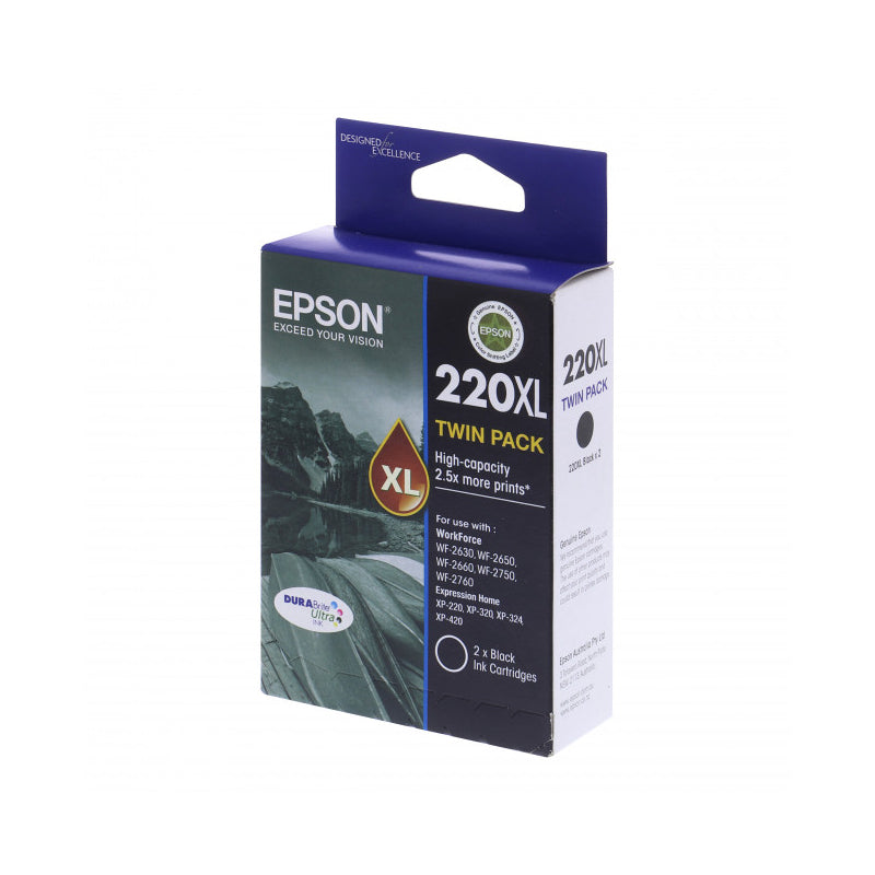 Epson 220XL Black Twin Pack 400 pages x 2 - C13T294194