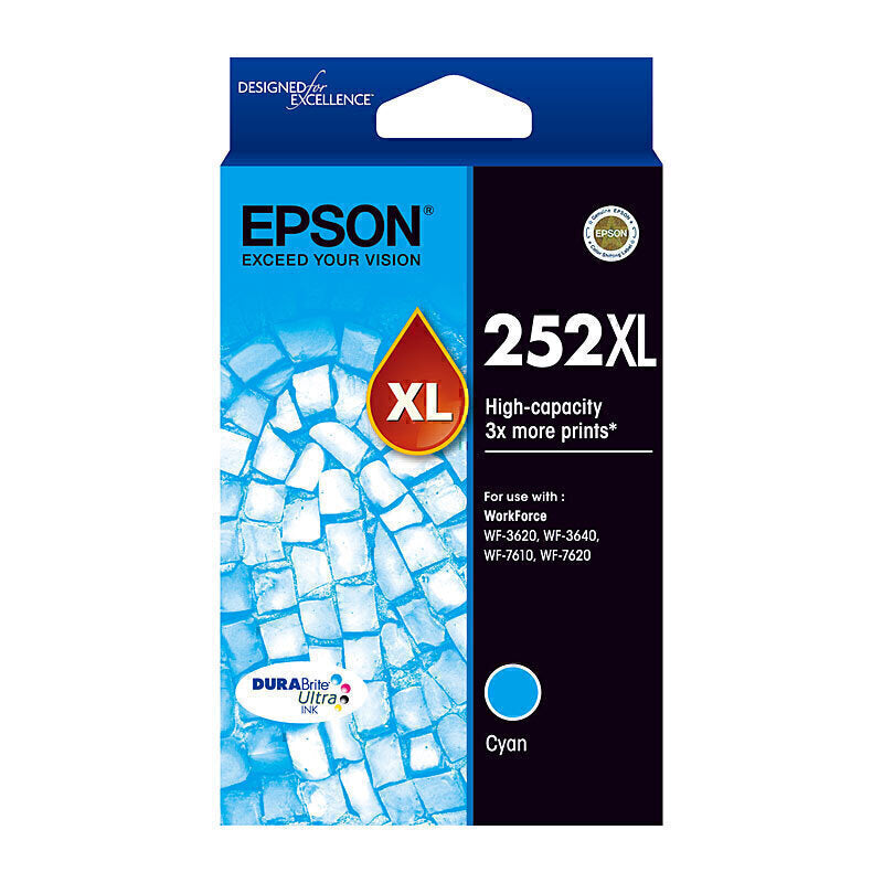 Epson 252XL Cyan Ink Cartridge 1,100 pages - C13T253292