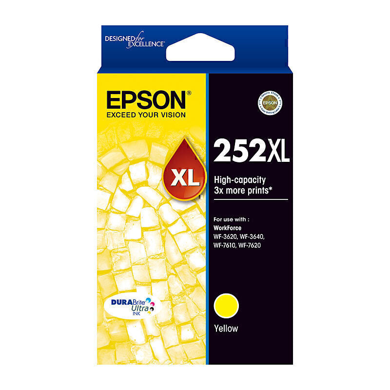Epson 252XL Yellow Ink Cartridge 1,100 pages - C13T253492