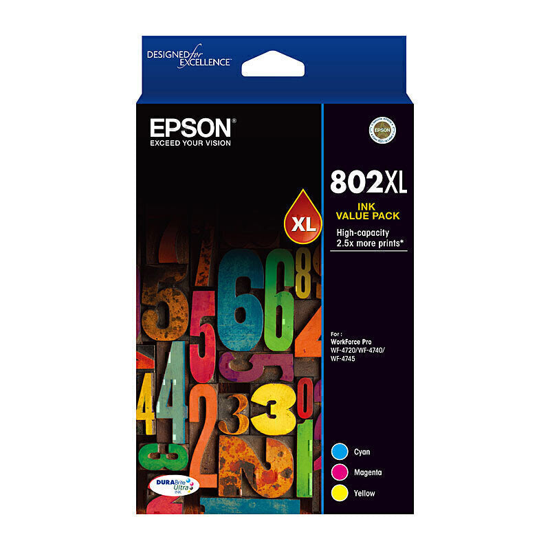 Epson 802XL CMY Colour Pack Refer to singles - C13T356592