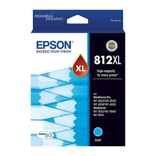 Epson 812XL Cyan Ink Cartridge 1,100 pages - C13T05E292