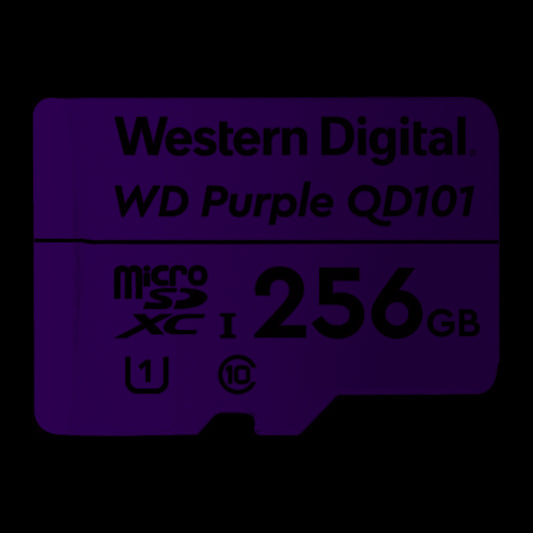 Western Digital WD Purple 256GB MicroSDXC Card 24/7 -25C to 85C Weather & Humidity Resistant for Surveillance IP Cameras mDVRs NVR Dash Cams Drones WDD256G1P0C