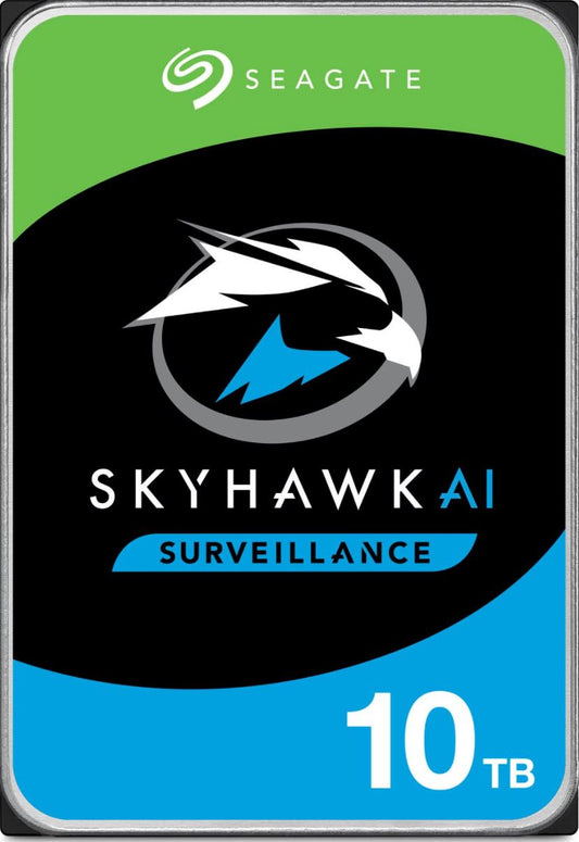 Seagate 10TB 3.5' SkyHawk Surveillance AI, 512E SATA3 6Gb/s 256MB Cache 24x7 HDD ST10000VE001 5 Years Warranty ST10000VE001