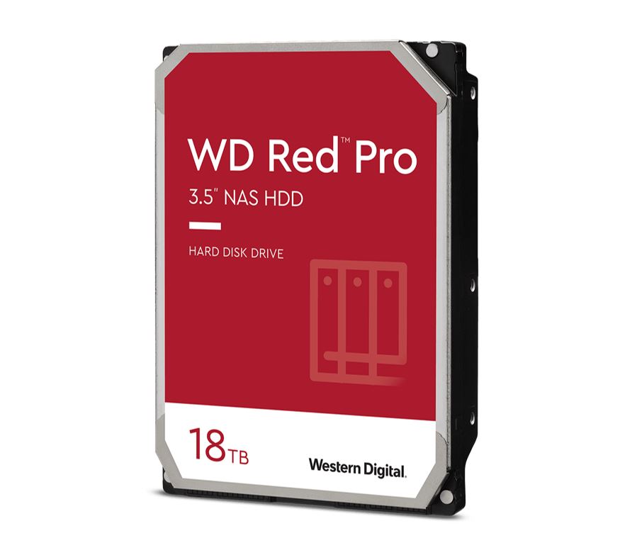 Western Digital WD Red Pro 18TB 3.5' NAS HDD SATA3 7200RPM 512MB Cache 24x7 300TBW ~24-bays NASware 3.0 CMR Tech 5yrs wty WD181KFGX