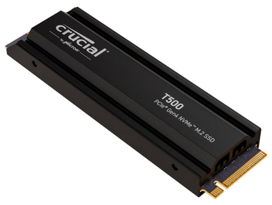 Crucial T500 2TB Gen4 NVMe SSD Heatsink - 7400/7000 MB/s R/W 1200TBW 1440K IOPs 1.5M hrs MTTF Acronis True Image Adobe Creative Cloud PS5 ~MZ-V8P2T0CW CT2000T500SSD5