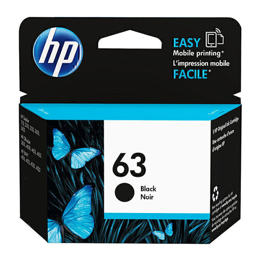 HP #63 Black Ink F6U62AA 170 pages - F6U62AA