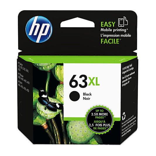 HP #63XL Black Ink F6U64AA 430 pages - F6U64AA