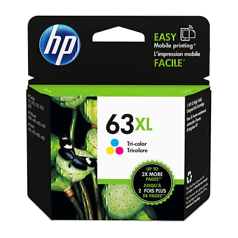 HP #63XL Tri Colour Ink F6U63AA 300 pages - F6U63AA