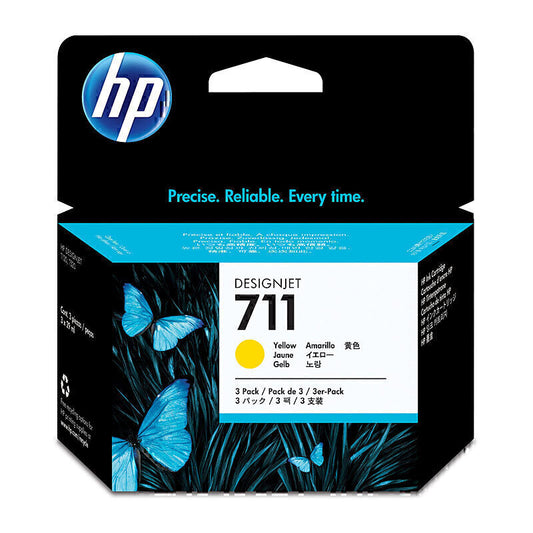 HP #711 29ml Yellow 3 Pk CZ136A  - CZ136A