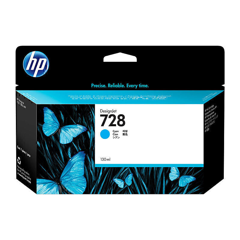 HP #728 130ml Cyan Ink F9J67A  - F9J67A