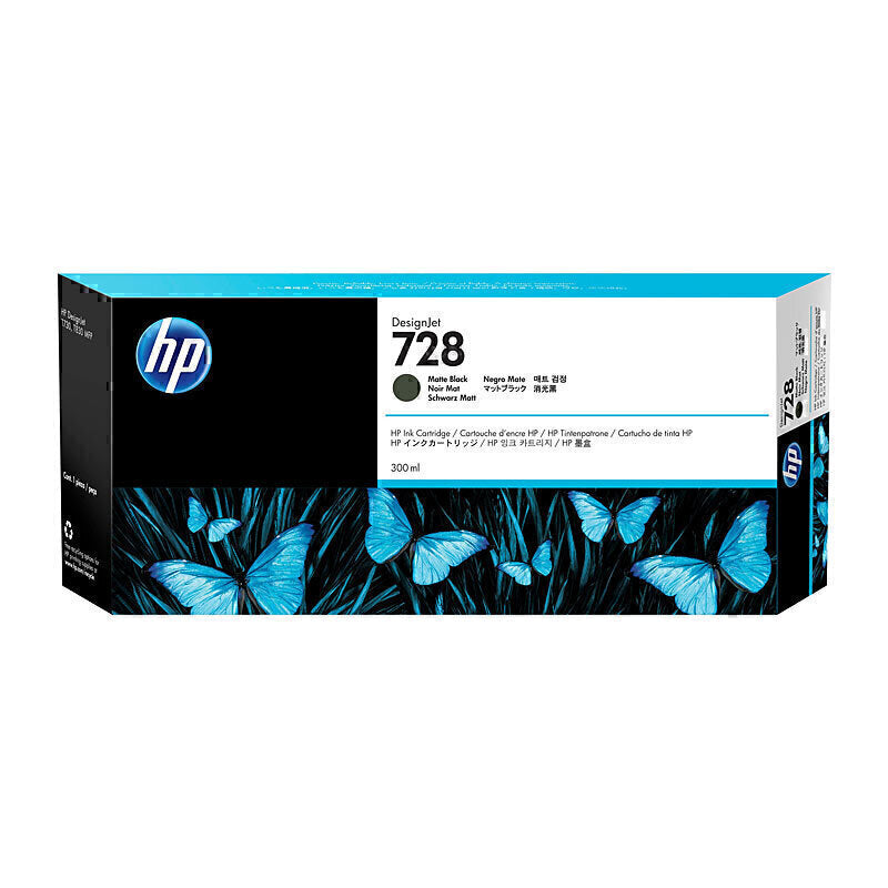 HP #728B 300ml Matt Black 3WX30A  - 3WX30A