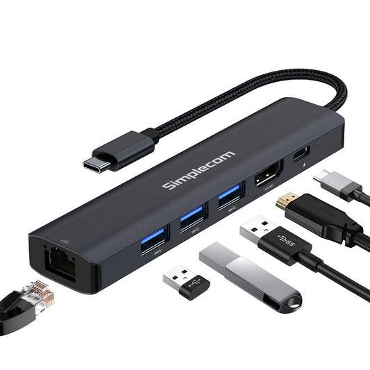 Simplecom CHN560 USB-C SuperSpeed 6-in-1 Multiport Adapter Docking Station CHN560