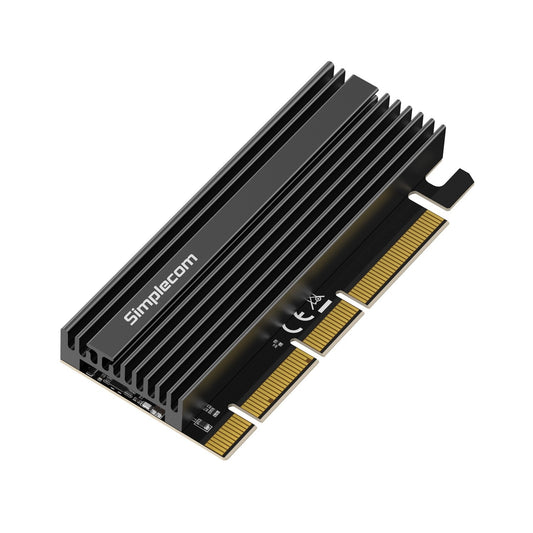 Simplecom EC415B NVMe M.2 SSD to PCIe x4 x8 x16 Expansion Card with Aluminium Heat Sink Black EC415B
