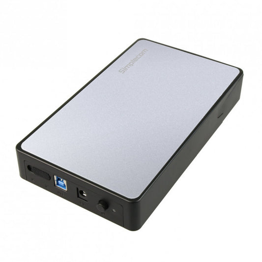 Simplecom SE325 Tool Free 3.5' SATA HDD to USB 3.0 Hard Drive Enclosure - Silver Enclosure SE325-SILVER