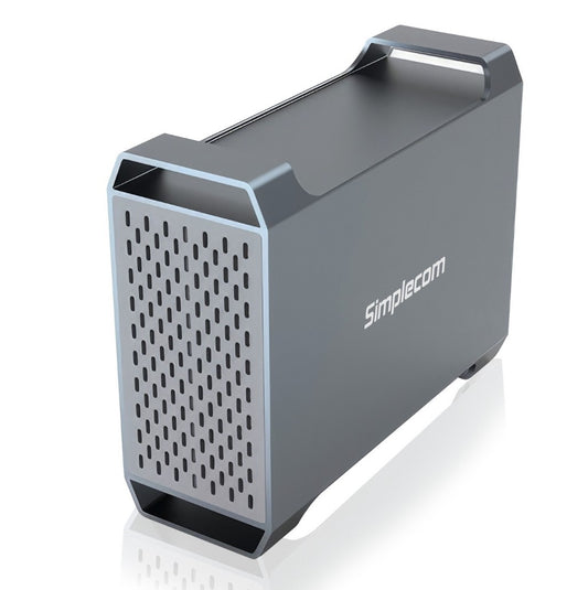 Simplecom SE482 SuperSpeed USB Dual Bay 3.5' SATA Hard Drive RAID Enclosure USB-C RAID 0/1, JBOD SE482