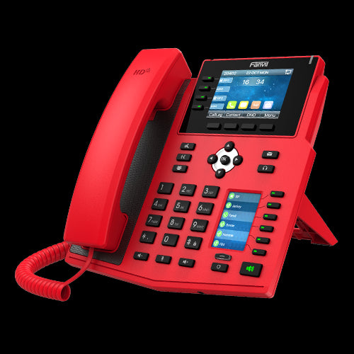 Fanvil X5U-RED High End Enterprise IP Phone - 3.5' Colour Screen, 16 Lines, 40 x DSS Buttons, Dual Gigabit NIC, Bluetooth - 2 Years Warranty - RED X5U-R