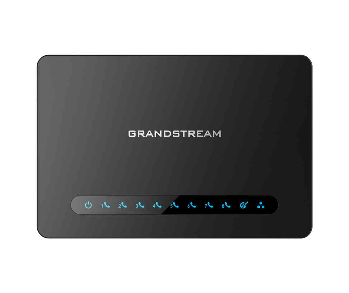 Grandstream HT818 FXS ATA, 8 Port Voip Gateway, Dual GbE Network, Supports 2 SIP profiles and 8 FXS ports, Supports T.38 Fax for reliable Fax-over-IP HT818