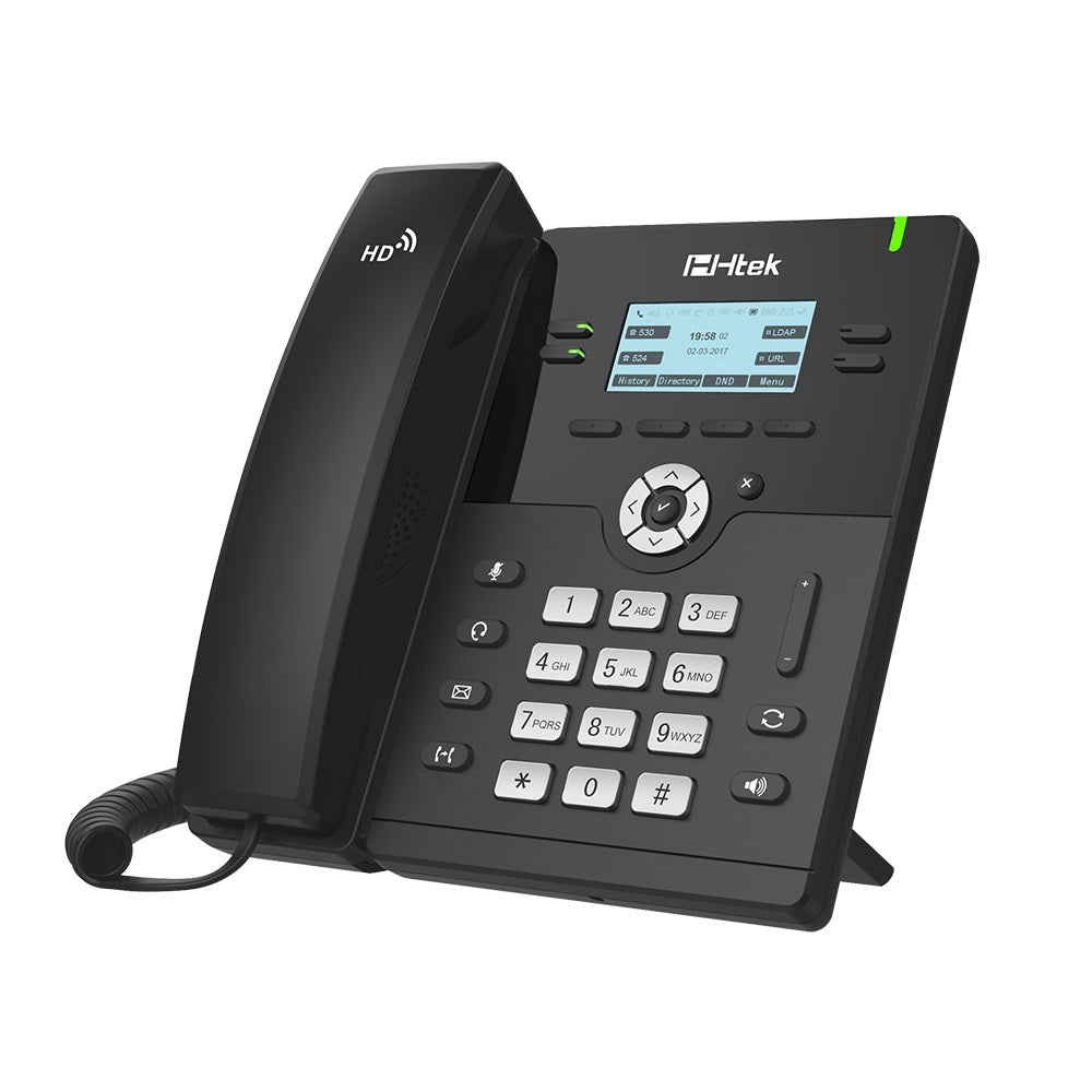Htek UC912E Standard Business IP Phone, Wifi / Bluetooth, 4 Line Display, Gigabit Ethernet, PSU included, 2 Year Warranty (Yealink T42S equivalent) UC912E