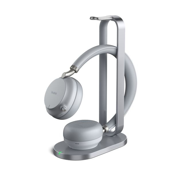 Yealink BH72 Bluetooth Wireless Stereo Headset, with Charging Stand, Grey, USB-A, Supports Wireless Charging, Rectractable Mic, 40 hours battery life BH72-UC-CH-GY
