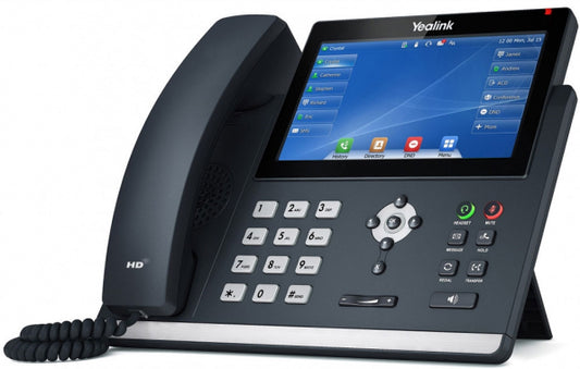 Yealink T48U 16 Line IP phone, 7' 800x480 pixel colour touch screen, Optima HD voice, Dual Gigabit Ports, 1 USB port for BT40/WF40/Recording, (T48S) SIP-T48U