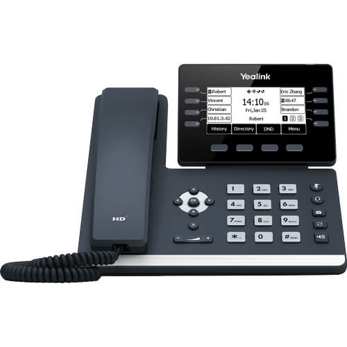 Yealink SIP-T53W, 12 Line IP HD Phone, 3.7' 360 x 160 greyscale screen, HD voice, Dual Gig Ports, Built in Bluetooth and WiFi, USB 2.0 Port, SBC Ready SIP-T53W