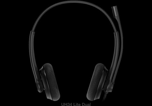 Yealink UH34 Lite Dual Ear Wideband Noise Cancelling Microphone - USB Connection, Foam Ear Cushions, Designed for Microsoft Teams TEAMS-UH34L-D