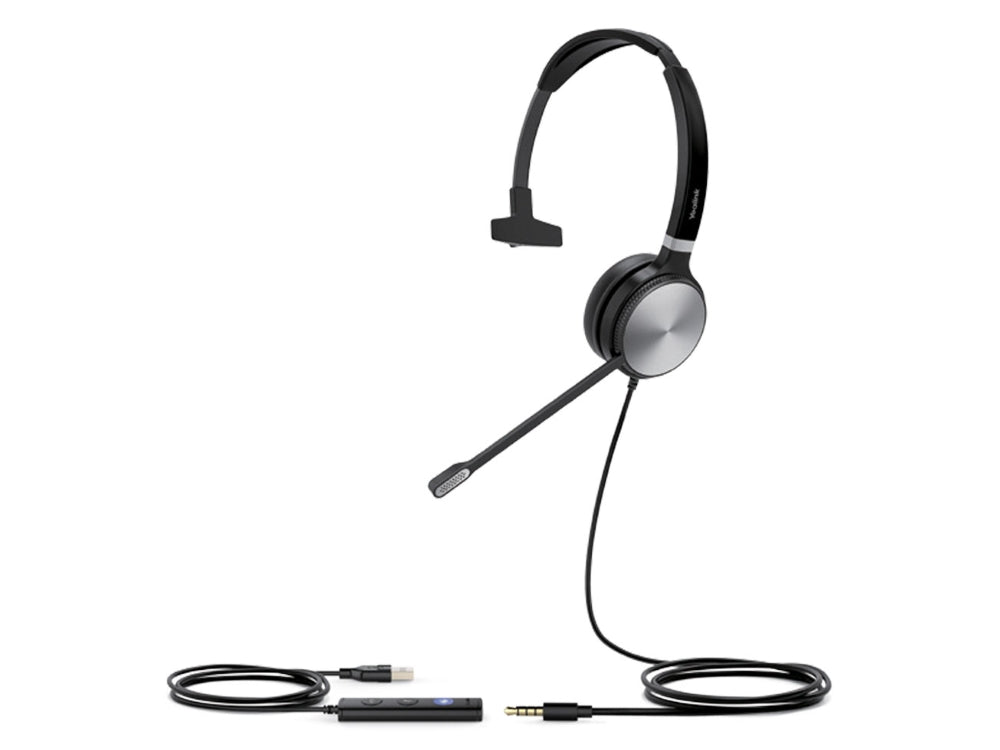 Yealink UH36 Mono USB Wired Headset, Noise Cancelling Headset, USB-C/3.5mm Connections, UC Designed, Simple Call Management, HD Voice, LED UH36-M-C