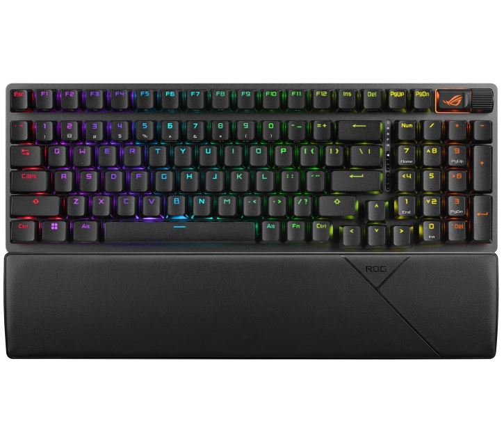 ASUS ROG STRIX SCOPE II 96 WL Snow Switch NX Wireless Gaming Mechanical Keyboard, Tri-mode Connection, Streamer hotkeys, Multifunction controls ROG STRIX SCOPE II 96 WL_ Snow switch