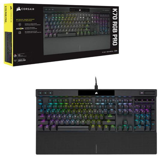 CORSAIR K70 RGB PRO Mechanical Gaming Keyboard, Backlit RGB LED, CHERRY MX Red, Black, Black PBT Keycaps, Professional Gaming CH-9109410-NA