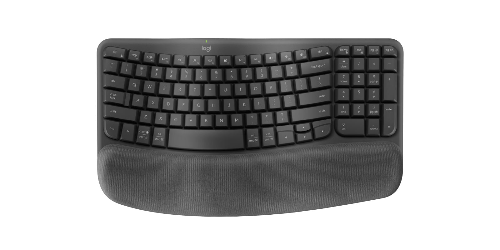 Logitech Ergo Series Wave Keys Wireless Ergonomic Keyboard (Graphite ...