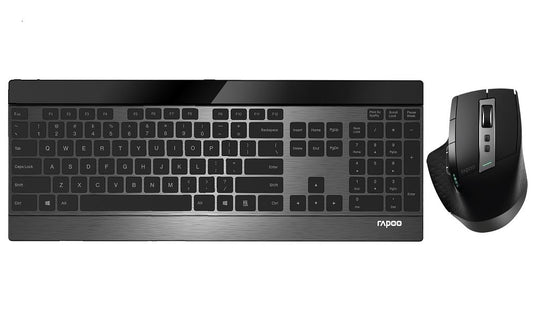 RAPOO 9900M Multi-mode Wireless Ultra-slim Keyboard & Mouse - Bluetooth 4.0, 2.4G Multi-Mode Switch, Ultra-Slim Keys, Adjustable DPI 9900M