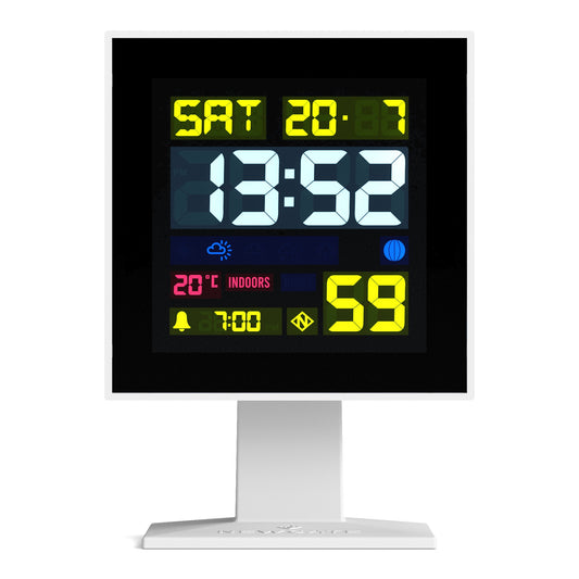 Newgate Monolith Lcd Alarm Clock White NGLCD/MONO2