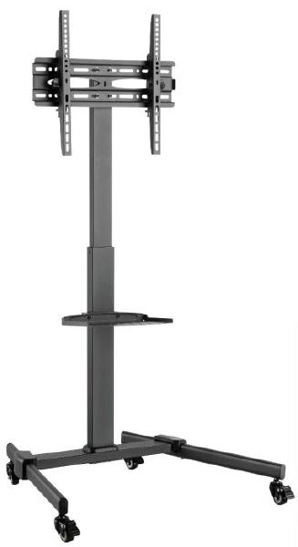 ATDEC AD-TVC-20 Height Adjustable Mobile TV Cart. Lightweight Displays. Max load: 20kg. VESA up to 400x400. For Panels 32" to 55". Black. AD-TVC-20