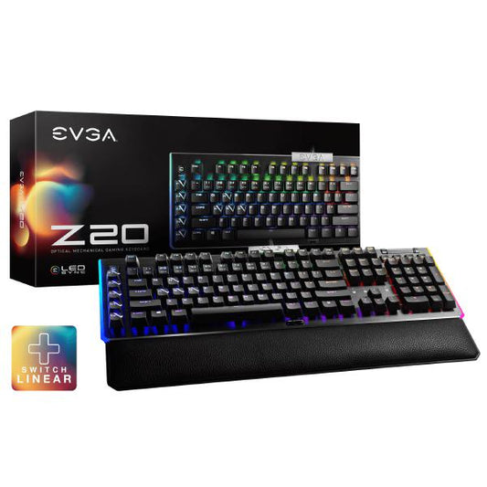 EVGA Z20 RGB Optical Mechanical Gaming Keyboard, RGB Backlit LED, Optical Mechanical Switches (Linear) 811-W1-20US-KR