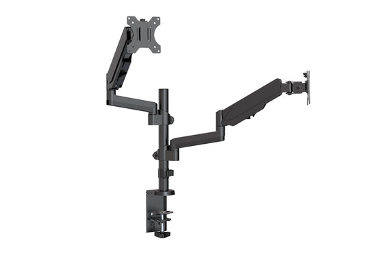 Brateck Dual Monitor Full Extension Gas Spring Dual Monitor Arm (independent Arms) Fit Most 17'-32' Monitors Up to 8kg per screen VESA 75x75/100x100 LDT16-C024
