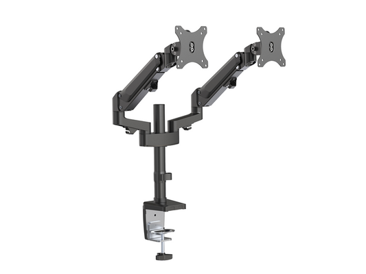 Brateck Dual Monitors Heavy-Duty Aluminum Gas Spring Monitor Arm Fit Most 17''-32'' Up to 12kg per screen VESA 75x75/100x100 LDT47-C024N