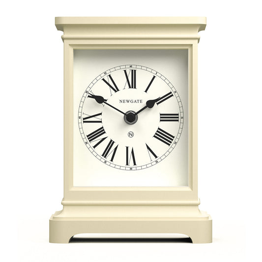 Newgate Time Lord Mantel Clock Matte Linen White NGMAN/TLOR187LW