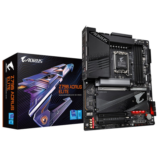 Gigabyte Z790 AORUS ELITE Intel LGA 1700 ATX Motherboard, 4x DDR5 ~128GB, 3x PCI-E x16, 4x M.2, 6x SATA, 5x USB 3.2, 1x USB-C, 4x USB 2.0 Z790 AORUS ELITE