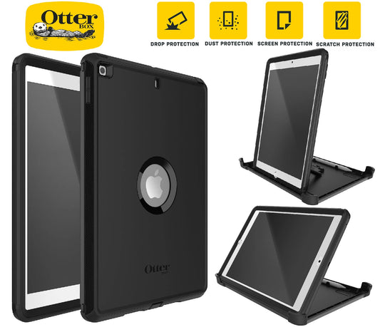 OtterBox Defender Apple iPad (10.2') (9th/8th/7th Gen) Case Black - (77-62032), DROP+ 2X Military Standard, Built-in Screen Protection, Multi-Position 77-62032