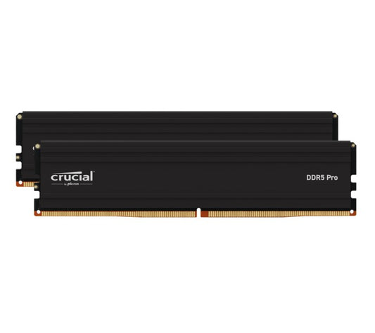 Crucial Pro 32GB (2x16GB) DDR5 UDIMM 5600MHz CL46 Black Heat Spreader Support Intel XMP AMD Ryzen for Desktop PC Gaming Memory CP2K16G56C46U5