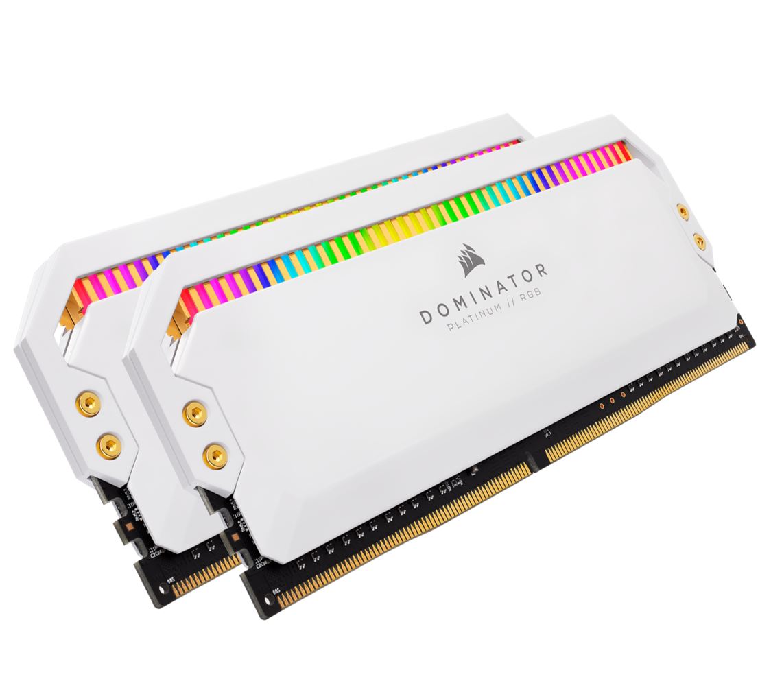 Corsair Dominator Platinum RGB 16GB (2x8GB) DDR4 3200MHz C16 1.35V UDIMM XMP 2.0 White Heatspreaders Desktop PC Gaming Memory CMT16GX4M2C3200C16W