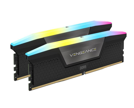 Corsair Vengeance RGB 32GB (2x16GB) DDR5 UDIMM 5600MHz C36 1.25V Desktop Gaming Memory Black CMH32GX5M2B5600C36K