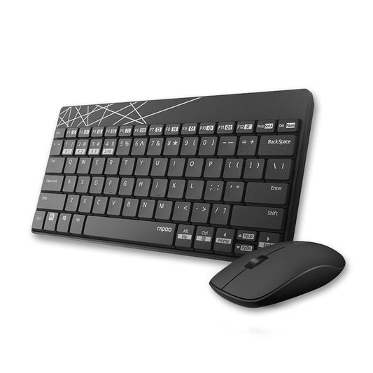 RAPOO 8000M Compact Wireless Multi-mode Bluetooth, 2.4Ghz, 3 Device Keyboard and Mouse Combo 8000M