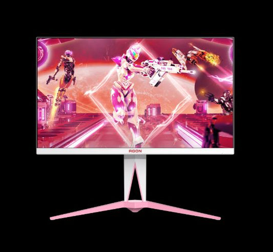 AOC AGON 27' QHD Gaming Monitor - 170Hz QHD IPS, 1ms GtG, 1.07B colors, Delta E<2, HDMI 2.0, DP 1.4, USB hub, pink & white design, height adjustable AG275QXR