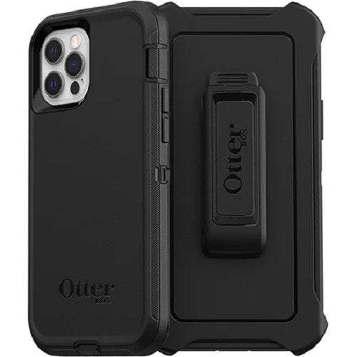 OtterBox Defender Apple iPhone 12 / iPhone 12 Pro Case Black - (77-65401), DROP+ 4X Military Standard, Multi-Layer, Included Holster, Raised Edges, Rugged 77-65401