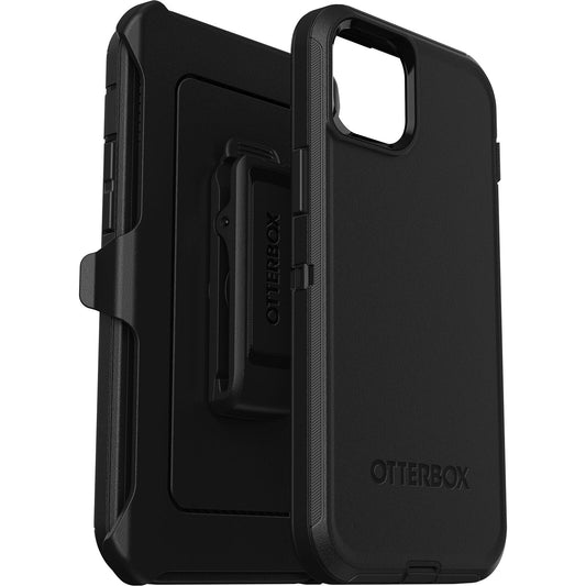 OtterBox Defender Apple iPhone 15 / iPhone 14 / iPhone 13 (6.1') Case Black - (77-92556), DROP+ 4X Military Standard, Multi-Layer, Included Holster 77-92556