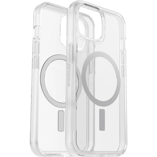 OtterBox Symmetry+ MagSafe Apple iPhone 15 / iPhone 14 / iPhone 13 (6.1') Case Clear - (77-93109), Antimicrobial, DROP+ 3X Military Standard 77-93109