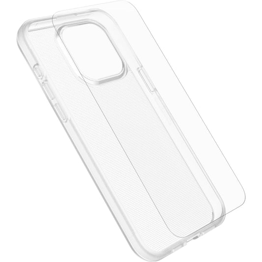 OtterBox React Case with Screen Protector Apple iPhone 15 Plus (6.7') Clear - (78-81236), DROP+ Military Standard Case, 2X Anti-ScratchScreen Protector 78-81236