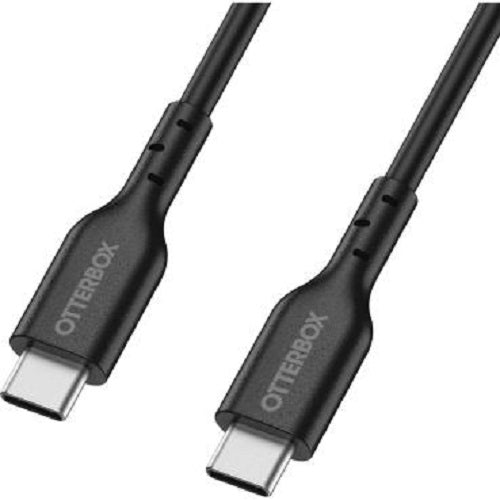 OtterBox USB-C to USB-C (2.0) PD Fast Charge Cable (1M) -Black(78-81356), 3 AMPS (60W), Samsung Galaxy, Apple iPhone, iPad, MacBook, Google, OPPO, Nokia 78-81356